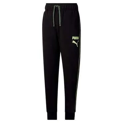 Флисовые джоггеры для мальчиков Puma Splatter Pack, черные повседневные спортивные штаны для мальчиков 85902