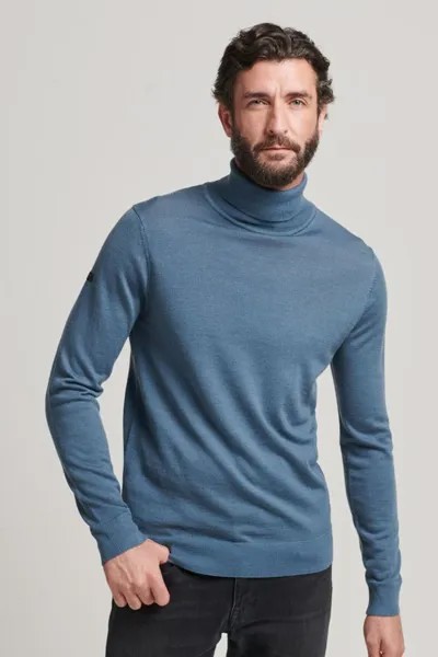 Водолазка из шерсти мериноса Superdry, синий
