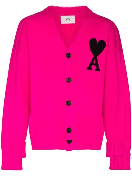 AMI Paris Ami de Coeur intarsia-knit cardigan