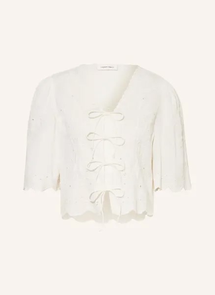 Блузка-рубашка sterre с вышивкой люверсов Fabienne Chapot, бежевый
