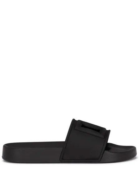 Dolce & Gabbana шлепанцы с логотипом DG, черный