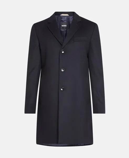 Шерстяное пальто Boss Black, темно-синий