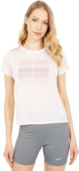 Футболка Brooks Distance Graphic Short Sleeve, цвет Rosewater/Brooks Running