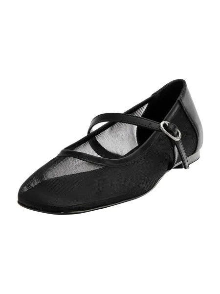 Балетки Pull&Bear Ballet Flats with Strap, черный