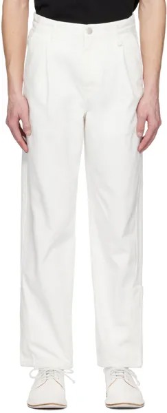 Белые полуширокие джинсы Solid Homme