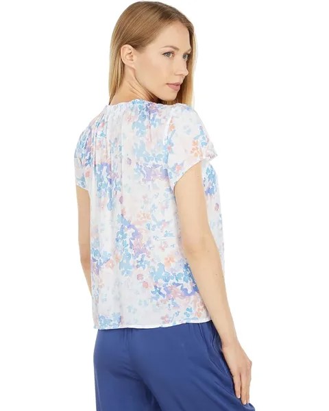 Топ bella dahl Short Sleeve Tie-Up Top, цвет Painterly Floral Print