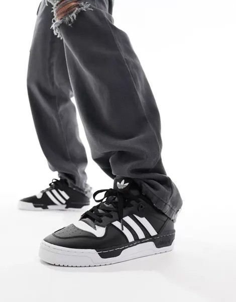 Черно-белые кроссовки adidas Originals Rivalry Low