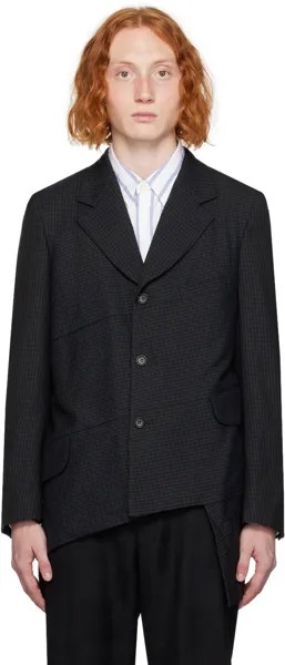 Темно-сине-серый асимметричный пиджак Comme des Garçons