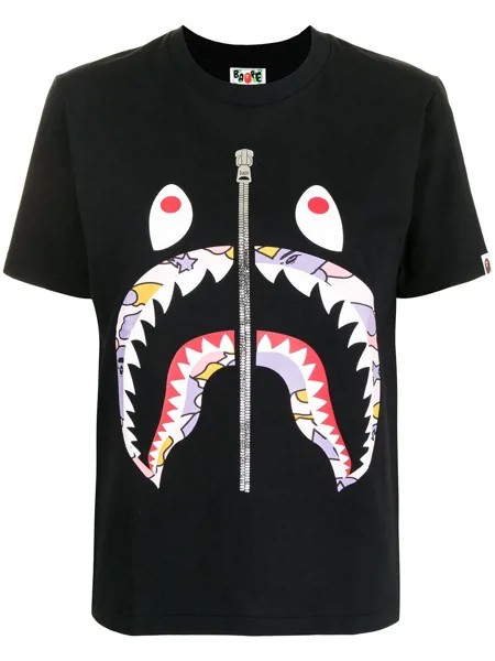 A BATHING APE® футболка Shark с камуфляжным принтом