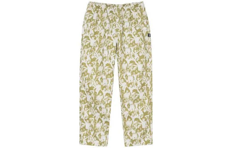Штаны из хлопка с графическим принтом Stüssy Stussy, зеленый