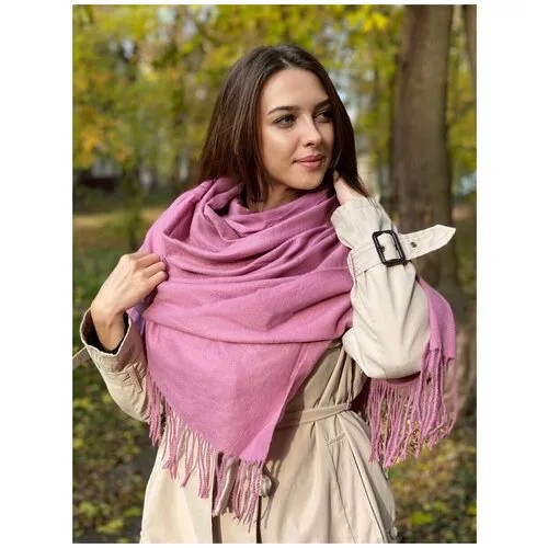 Палантин Cashmere,200х70 см, фиолетовый, розовый