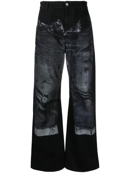 Jean Paul Gaultier широкие джинсы с эффектом тромплей, черный