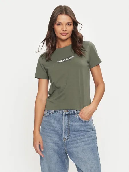 Футболка узкого кроя Guess Jeans, хаки