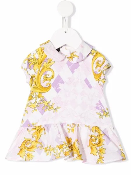 Versace Kids платье-трапеция с принтом Baroque