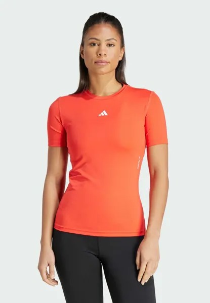 Футболка базовая adidas Performance, цвет bright red white