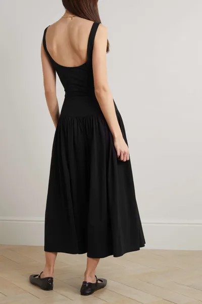 NINETY PERCENT Платье макси из органического хлопка Flos и модала TENCEL, черный