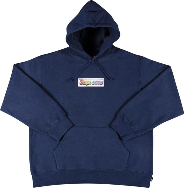 Толстовка Supreme Bling Box Logo Hooded Sweatshirt 'Navy', синий