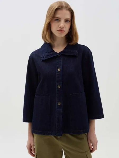 Короткая джинсовая куртка с воротником Hybrid, цвет dark wash