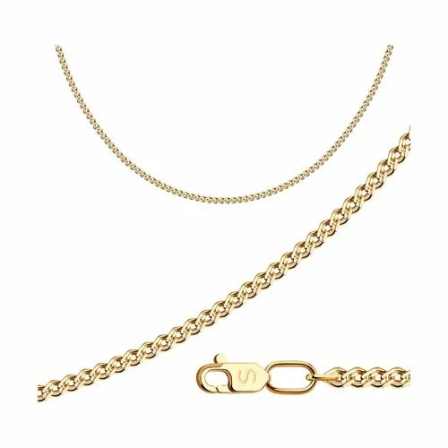 Цепь Diamant online, красное золото, 585 проба, длина 40 см, средний вес 2.96 г, , золотистый