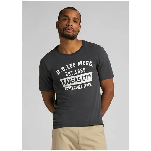 Футболка Lee SS KANSAS CITY TEE TEAL размер XL, washed black