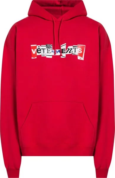 Худи Vetements Mixed Logo Hoodie 'Red', красный