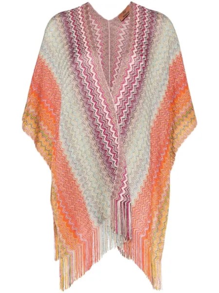 Пончо с узором зигзаг Missoni, оранжевый