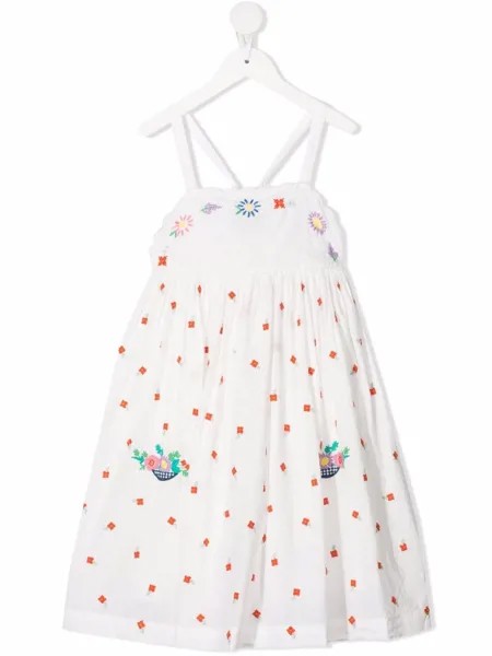 Stella McCartney Kids платье с цветочной вышивкой