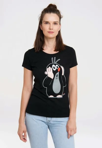Футболка с принтом T-SHIRT DER KLEINE MAULWURF LOGOSHIRT, цвет schwarz
