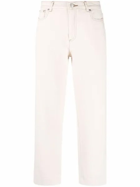 A.P.C. укороченные джинсы с завышенной талией, нейтральный цвет