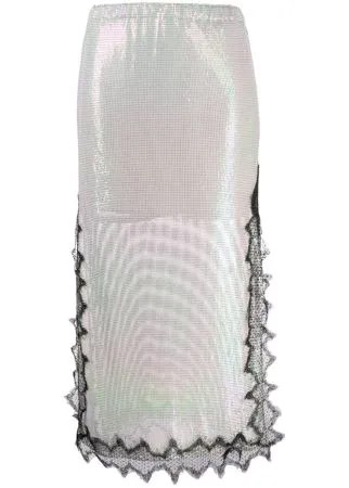 Christopher Kane юбка миди с кружевом