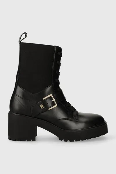 Кожаные ботильоны TOMMY BELT LEATHER BOOT Tommy Hilfiger, черный