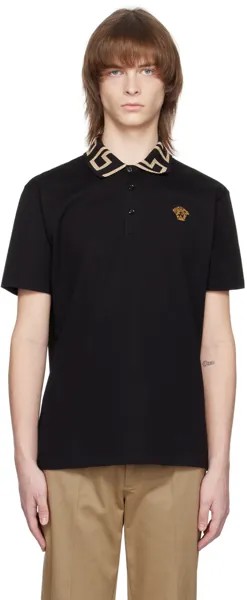 Черное поло Greca Versace