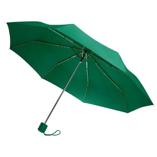 Мини-зонт Unit, механика, 3 сложения, купол 96 см., 8 спиц, чехол в комплекте, зеленый