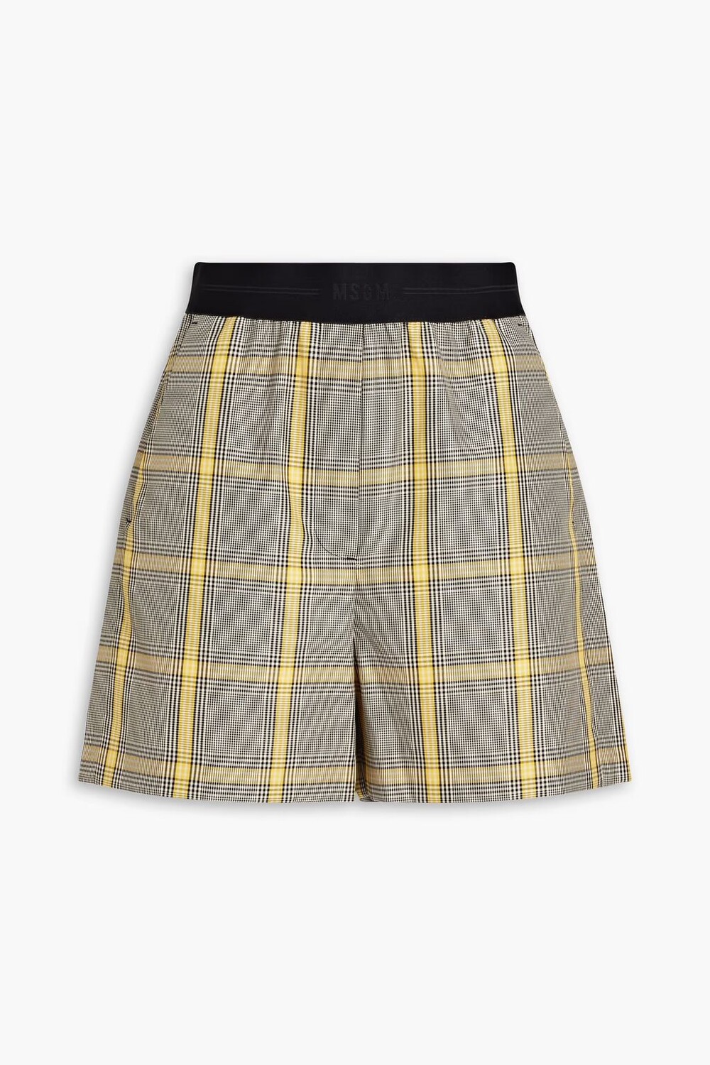 Креповые шорты в клетку Prince of Wales Msgm, желтый