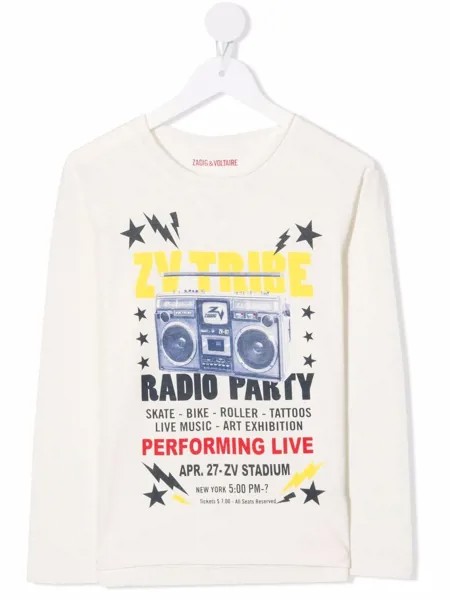 Zadig & Voltaire Kids футболка с графичным принтом