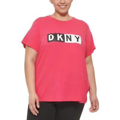 DKNY Sport Женский розовый спортивный пуловер с логотипом Top Athletic Plus 2X BHFO 4199