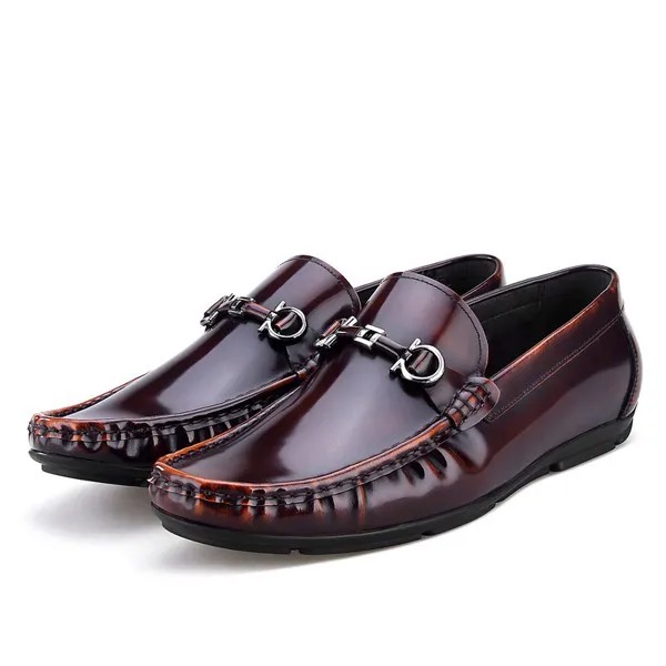 Мокасины мужские винно-красные, черные, обувь для летнего вождения, обувь из лакированной кожи на плоской подошве