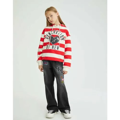 Джинсы  Gloria Jeans GJ COOL, размер 7-8л/128 (32), серый
