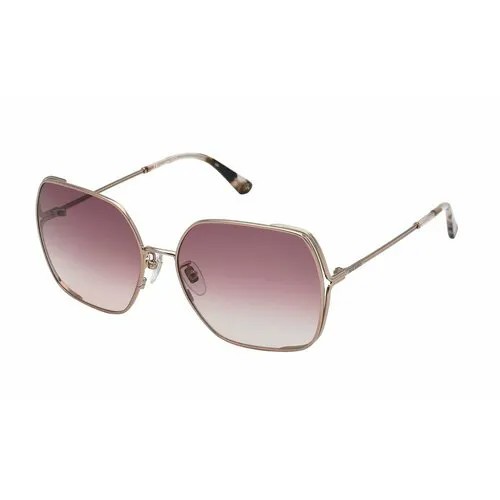 Солнцезащитные очки NINA RICCI 301-A39, прямоугольные, оправа: металл, для женщин, коричневый