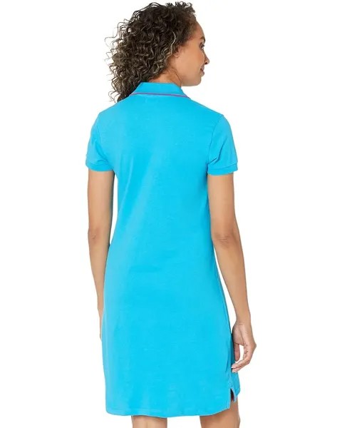 Платье U.S. POLO ASSN. USPA Tipped Polo Dress, цвет Dowtown Blue