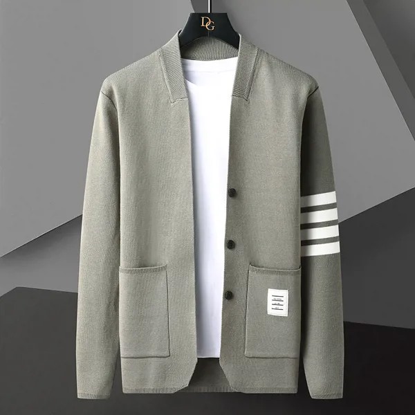 Высококачественный новый осенне-зимний брендовый модный приталенный вязаный кардиган, мужской японский свитер, повседневные пальто, куртк...