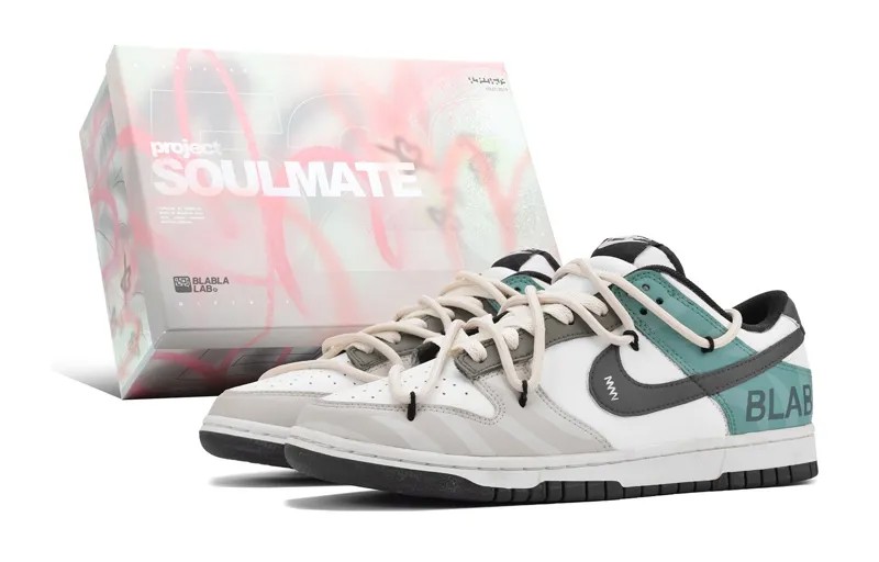 Кроссовки Nike Dunk Skateboarding Shoes Women's Low-top Brown/green/white, светло-зеленый