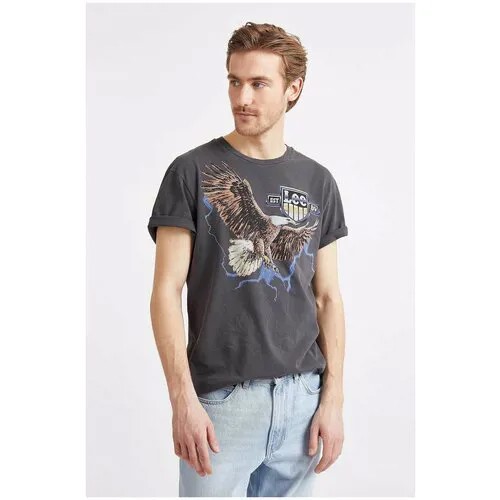 Футболка Lee BIKER TEE WASHED Черный XL L60CFEON