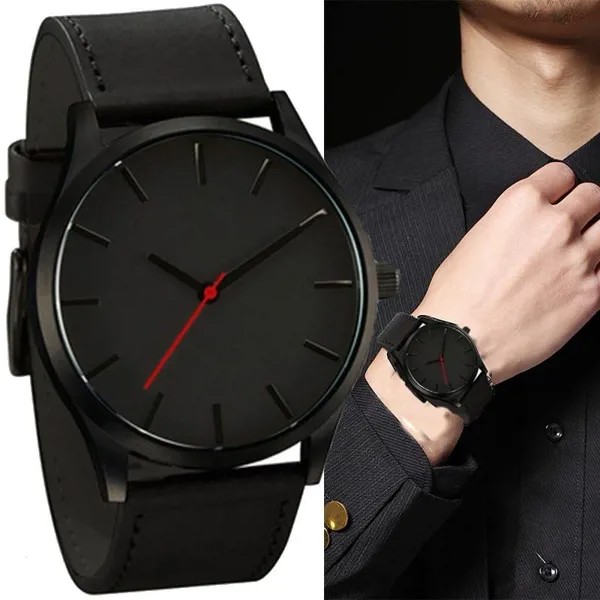 Мужские часы Модный бизнес Кварцевые большие циферблаты Часы для матового пояса Наручные часы