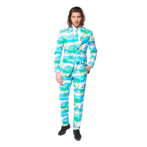 Мужской костюм и галстук приталенного кроя OppoSuits, голубой