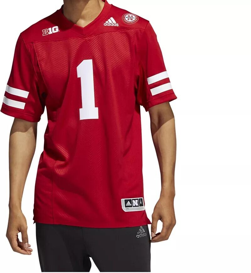 Мужская футбольная майка Adidas Nebraska Cornhuskers Scarlet Replica