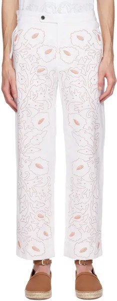 Белые плетеные брюки Bode