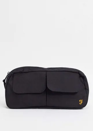 Черная нейлоновая сумка из ткани рипстоп через плечо Farah Rowland-Черный цвет