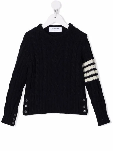 Thom Browne Kids джемпер фактурной вязки с полосками 4-Bar