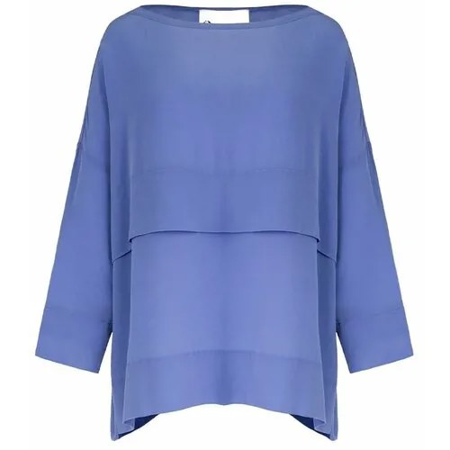 Блуза  8PM, классический стиль, размер l, голубой